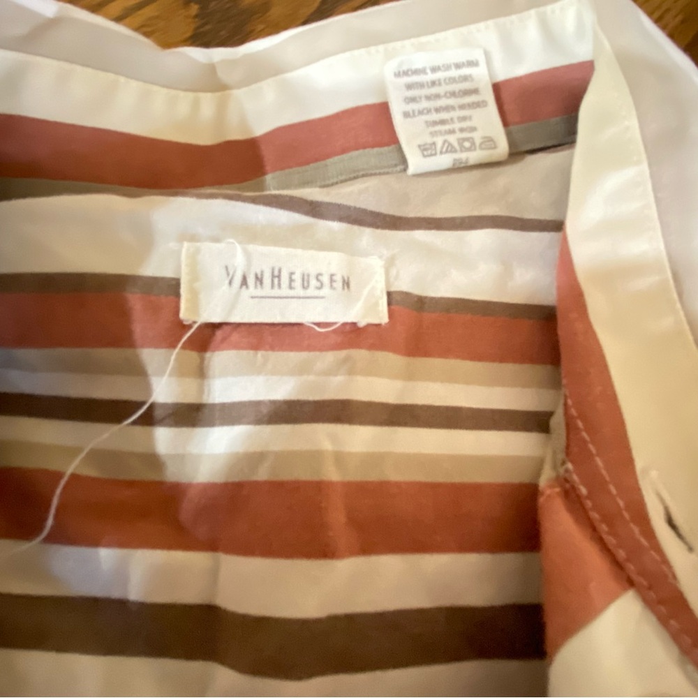 Van Heusen Red and Blue Striped Casual Shirt - Picture 2 of 5